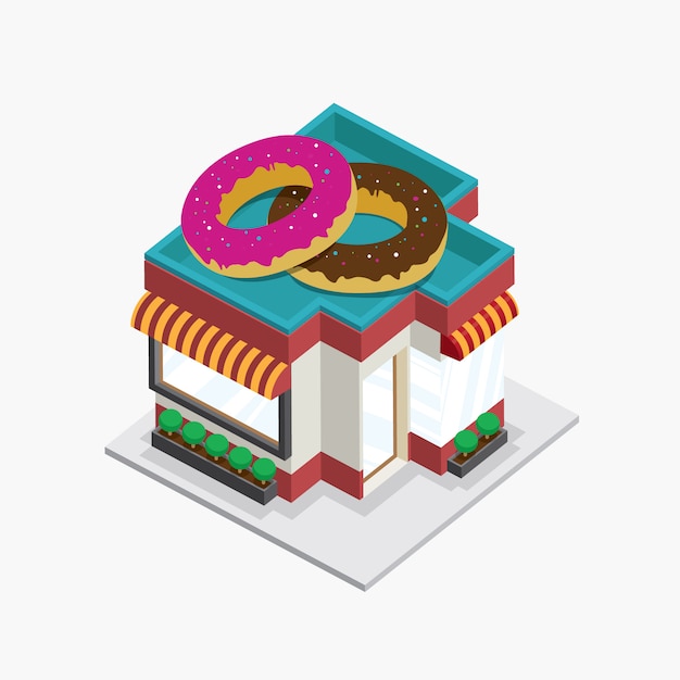 Donuts construindo isométrico