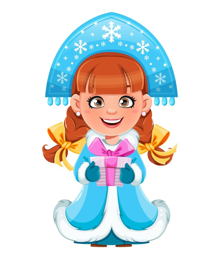 Vetor donzela de neve russa snegurochka