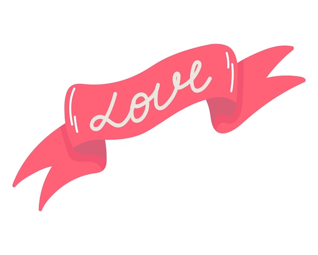 Vetor doodle clipart banner rosa com inscrição