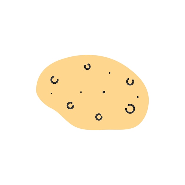 Doodle clipart de vetor de batata amarela