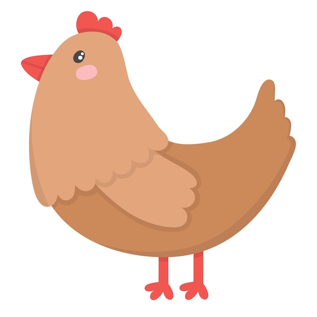 doodle clipart plana galinha doméstica fofa (galo)