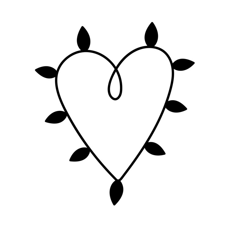 Vetor doodle coração bonito. coração de guirlanda desenhada de mão. elemento vetorial para decoração do dia dos namorados, natal