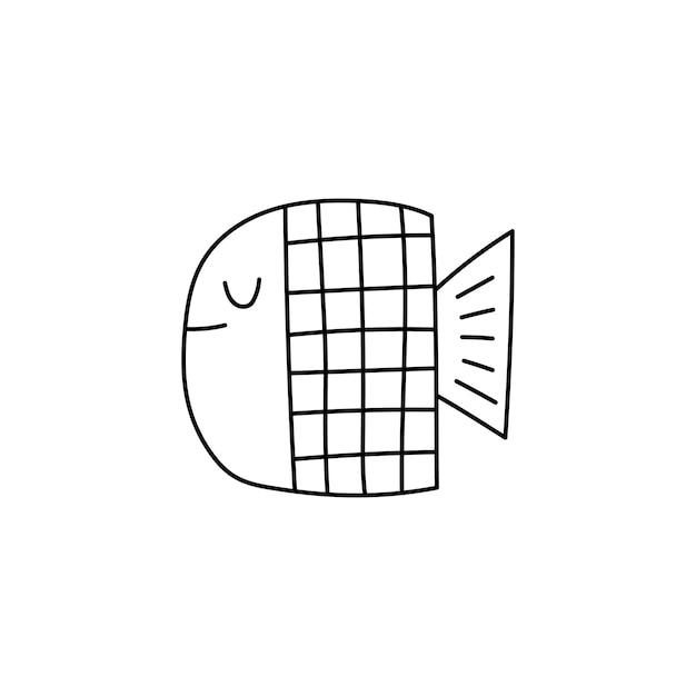 Vetor doodle cute fish vector ilustração de um peixe