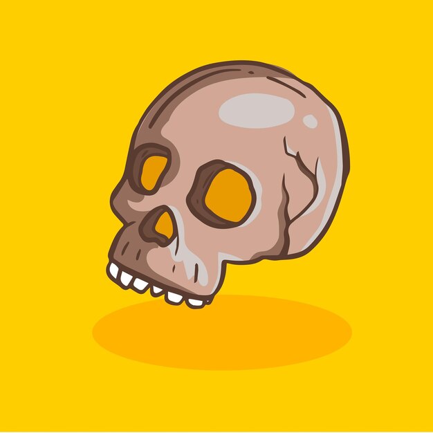 Doodle de caveira de halloween desenhado à mão