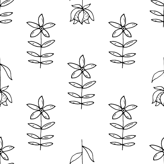 Doodle de flor desenhada de mão. ícone de estilo de esboço. elemento de decoração. isolado em um fundo branco. design plano. ilustração vetorial