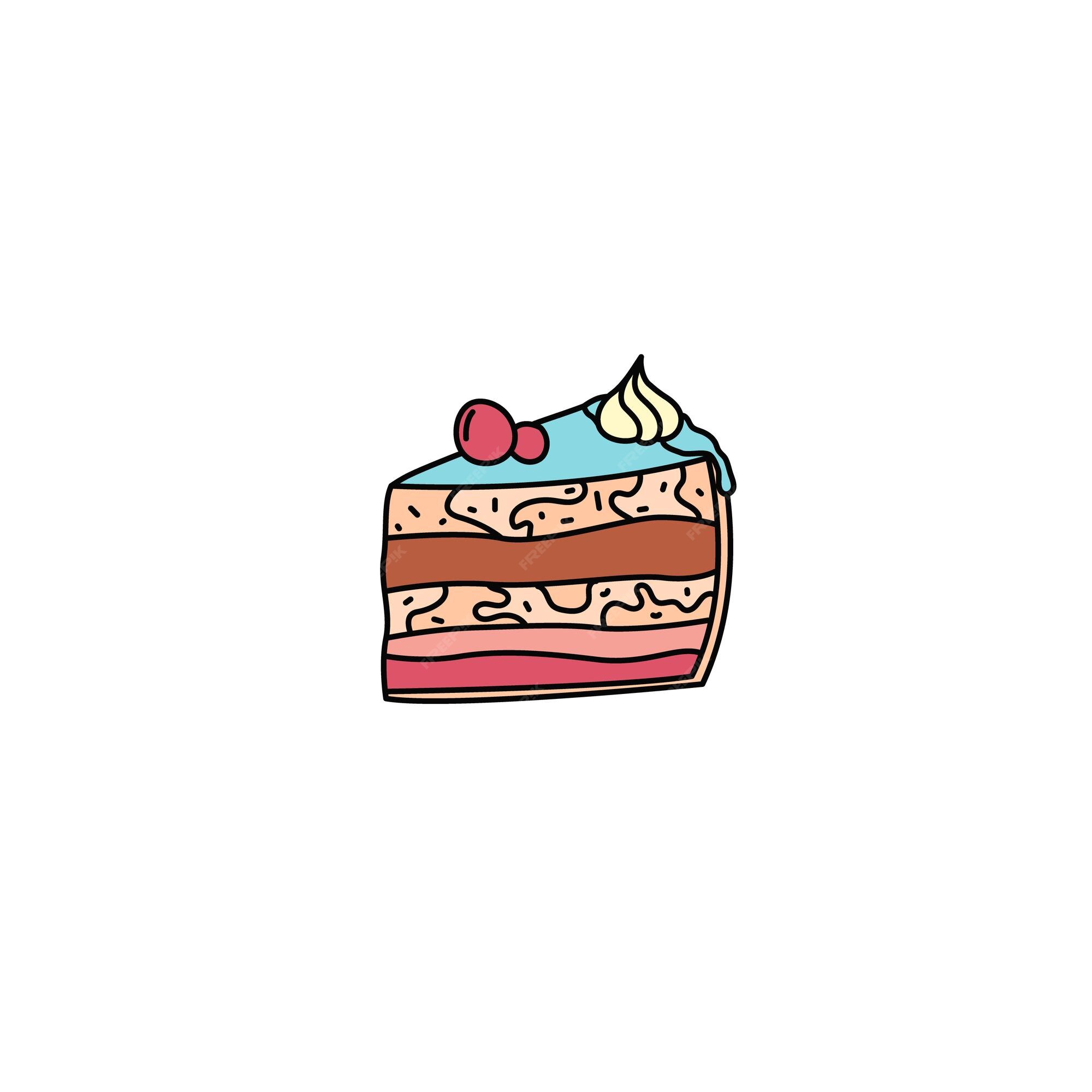 Coleção de bolo de aniversário colorido em ilustração vetorial