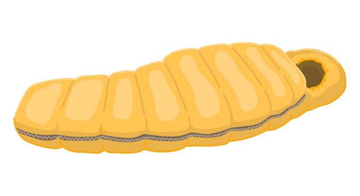 Vetor doodle de saco de dormir de acampamento clipart de equipamento de caminhada atributo de viagem ilustração vetorial de desenho animado