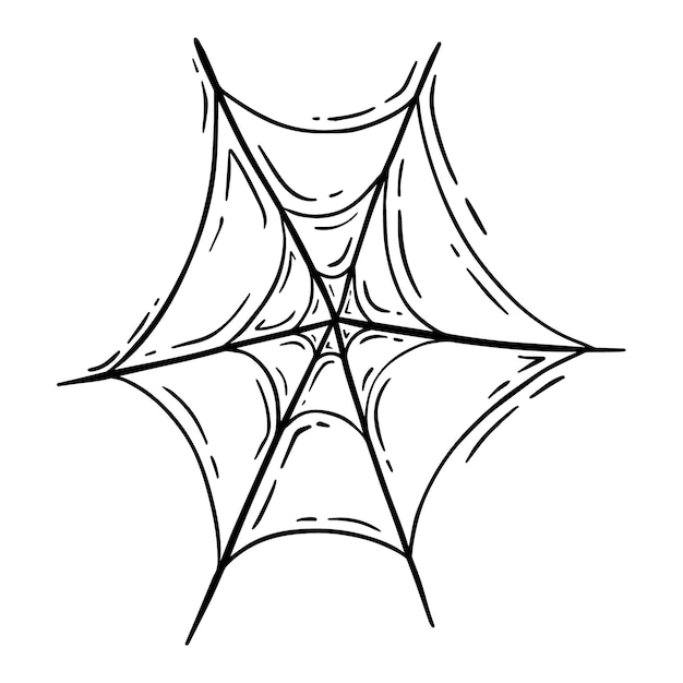 Doodle de teia de aranha linear