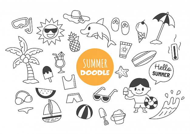 Doodle de verão kawaii