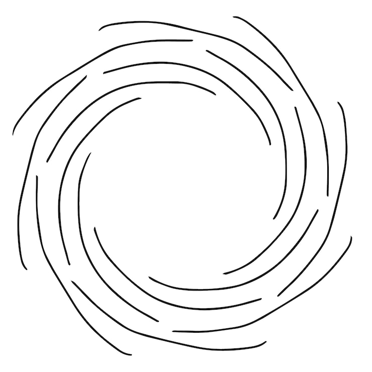Doodle de vetor monocromático de elemento de decoração de floco de neve desenhado à mão.