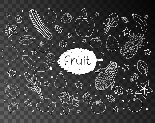 Doodle desenhado à mão de frutas