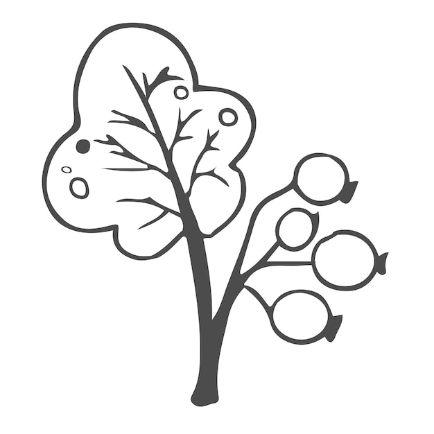 Doodle folhas desenhadas à mão folhagem bonita planta estética elegante isolada em branco