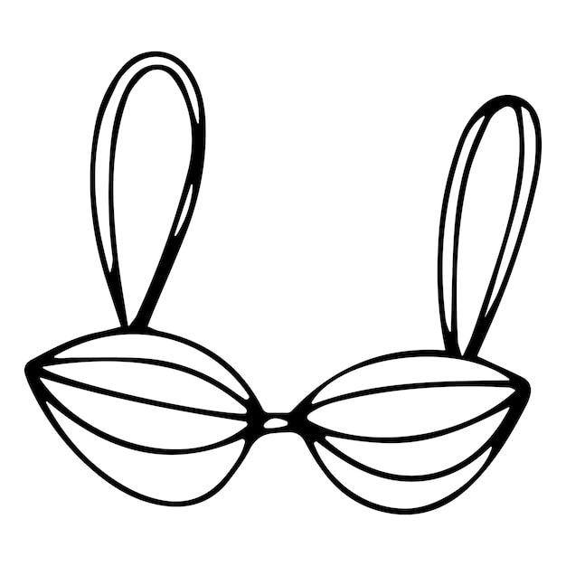 Vetor doodle ilustração de arandela feminina, maiô, roupa íntima feminina, ícone, sutiã vetorial