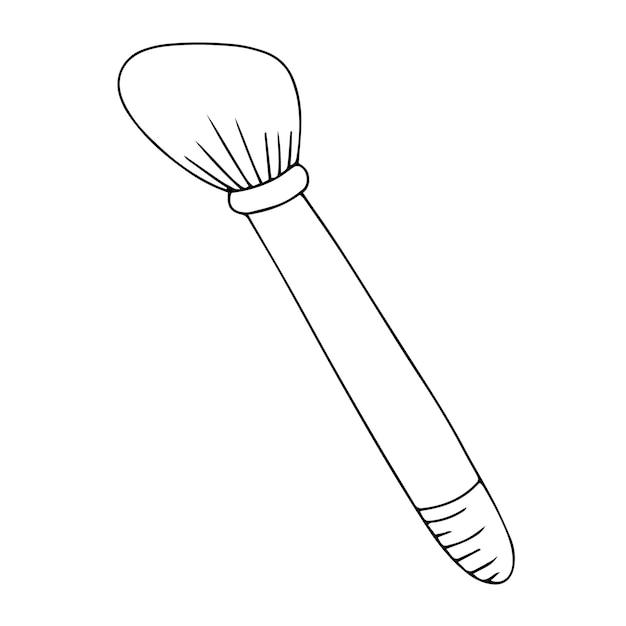 Vetor doodle ilustração de um ícone de vetor de brush.yu de maquiagem