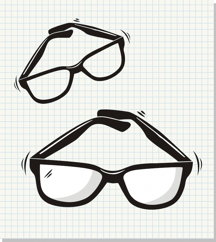 Vetor doodle ilustração em vetor estilo óculos de sol