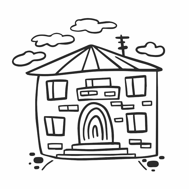 Doodle ilustração vetorial de casa
