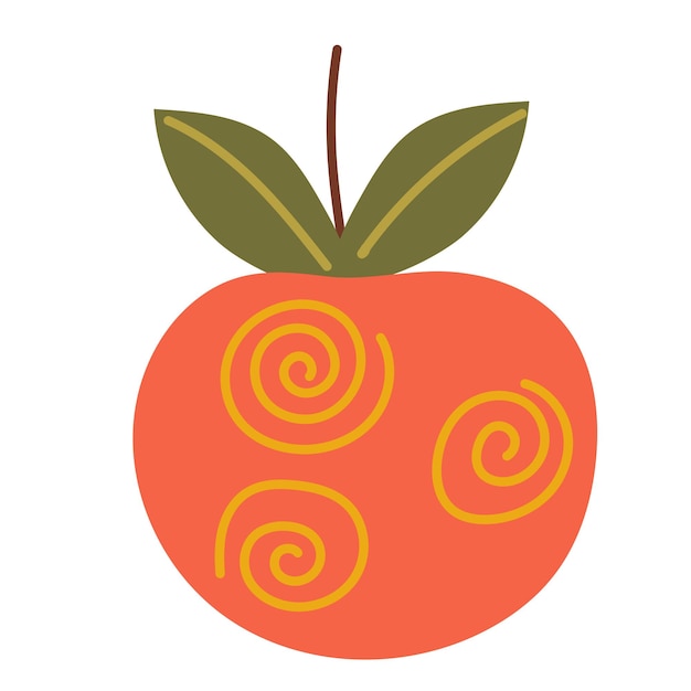Doodle maçã em estilo simples vetor isolado