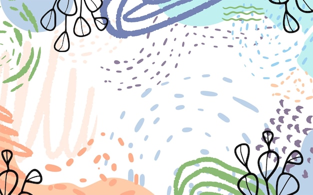 doodle na moda e natureza abstrata em fundo de estilo de arte à mão livre