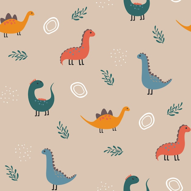 Doodle padrão de dinossauros