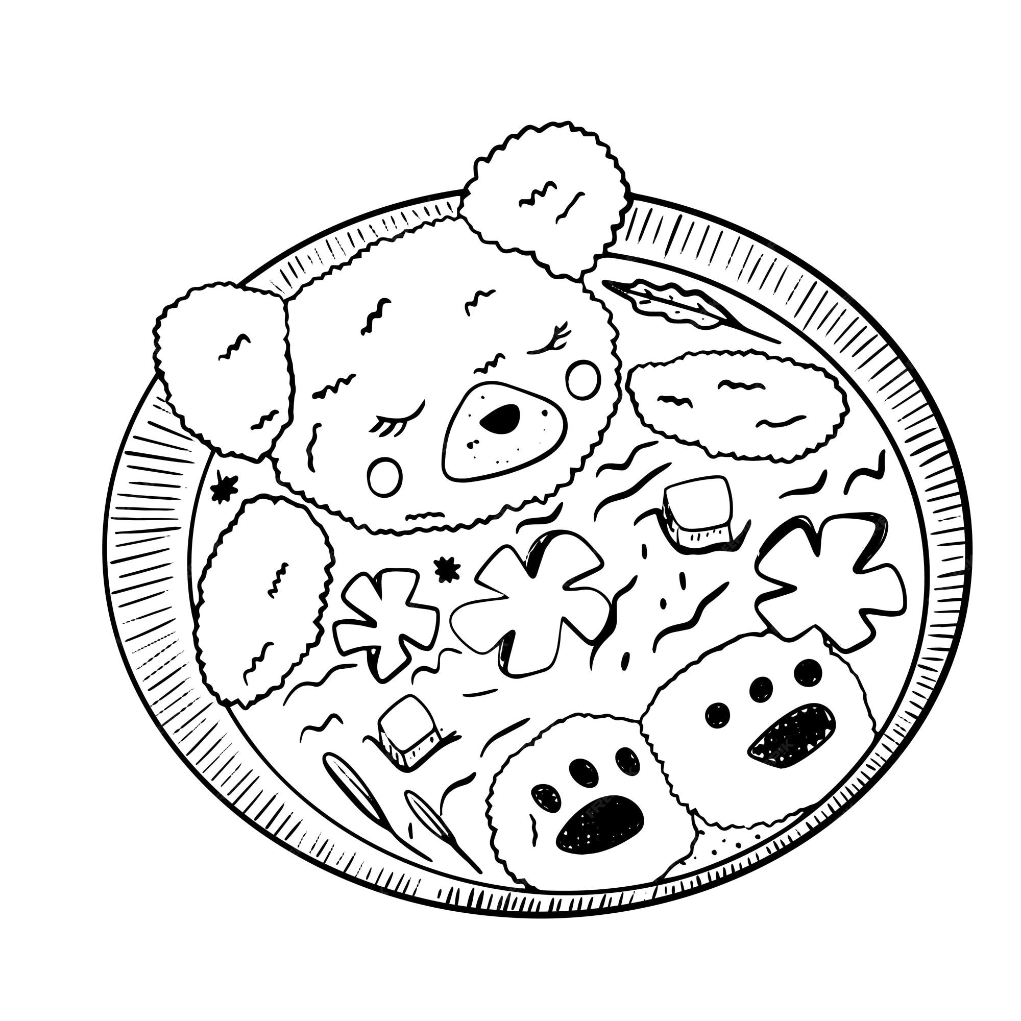 Mão desenhada coleção de doodle kawaii pessoas, comida, bebida, etc.