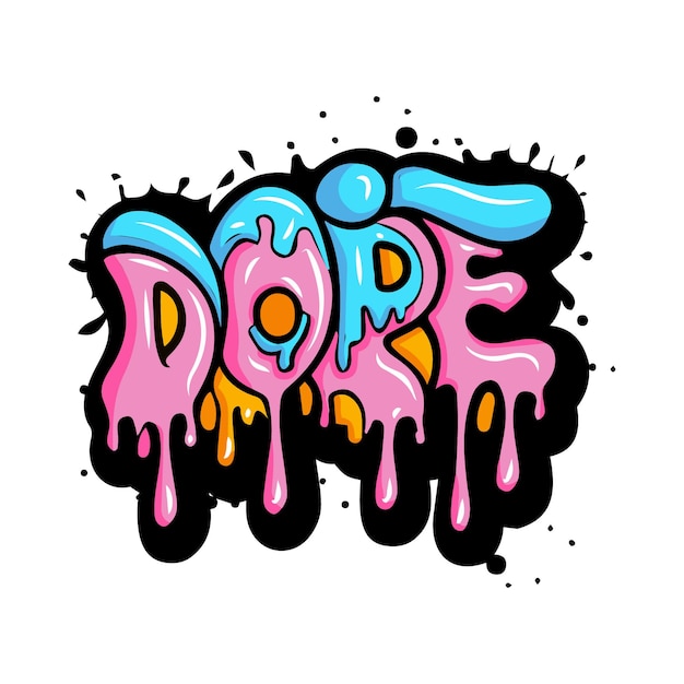 Dope graffiti letras tipografia arte ilustração