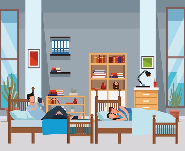 Dormitório duplo e cama de casal coodle