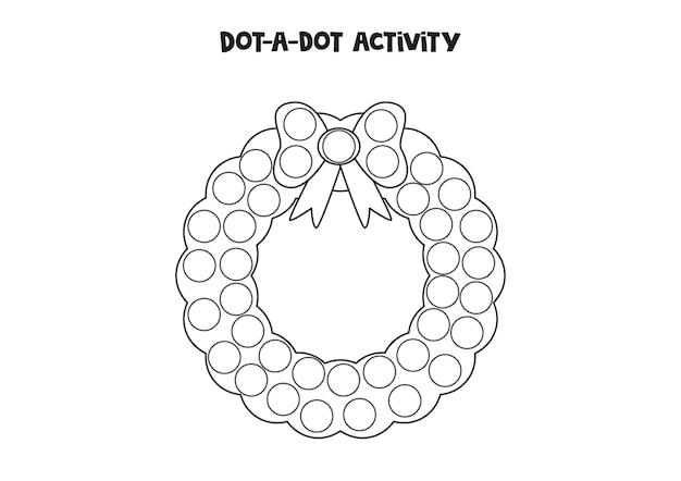 Dot a dot jogo para crianças pré-escolares guirlanda de natal