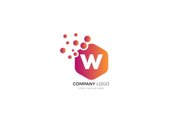 Dot letter w logo w letter design vector com pontos