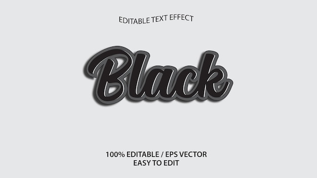 Download de efeito de texto preto Vetor Premium