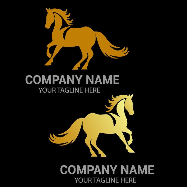 Download de imagem vetorial de design de logotipo de dois cavalos hoje