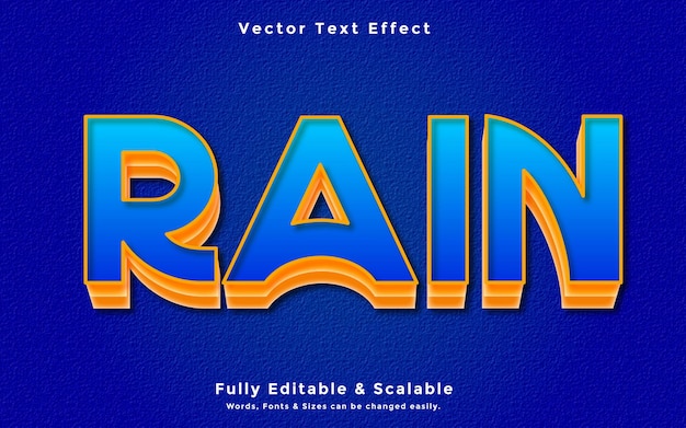 Download de vetor de efeito de texto de chuva 3d
