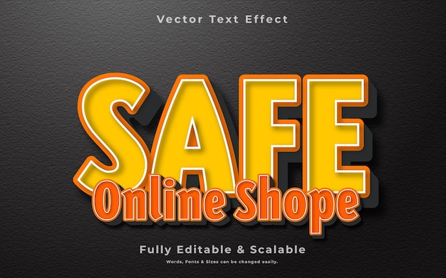 Download de vetor de modelo de efeito de texto 3d seguro on-line