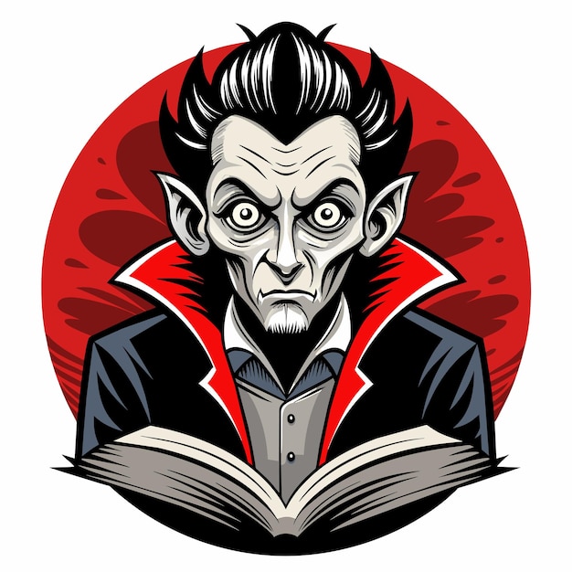Vetor drácula frankenstein monstro zumbi vampiro desenhado à mão personagem de desenho animado adesivo conceito de ícone