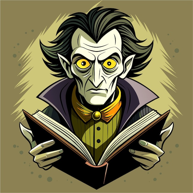 Vetor drácula frankenstein monstro zumbi vampiro desenhado à mão personagem de desenho animado adesivo conceito de ícone