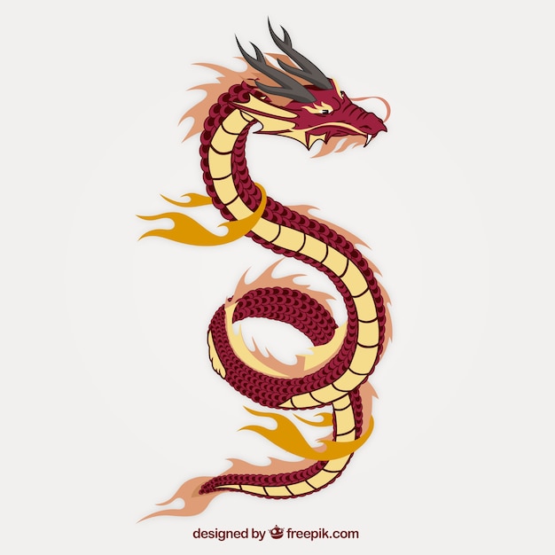Vetor dragão asiático