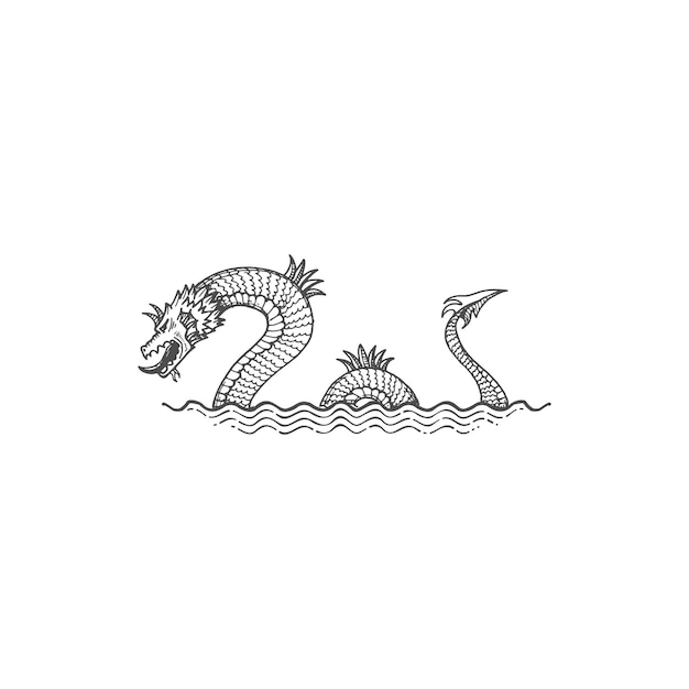 Dragão de água antigo dragão de serpente bakunawa