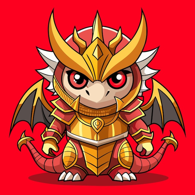 Vetor dragon angry cute style big eye full human (estilo do dragão irritado, olho grande e humano)