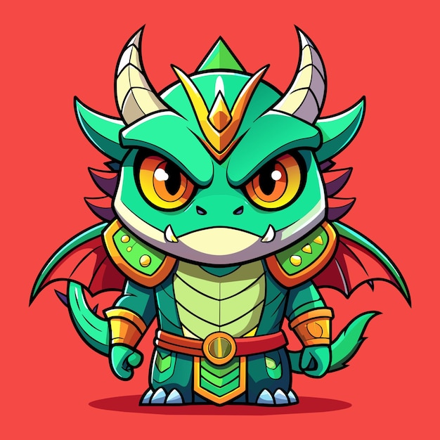 Vetor dragon angry cute style big eye full human (estilo do dragão irritado, olho grande e humano)