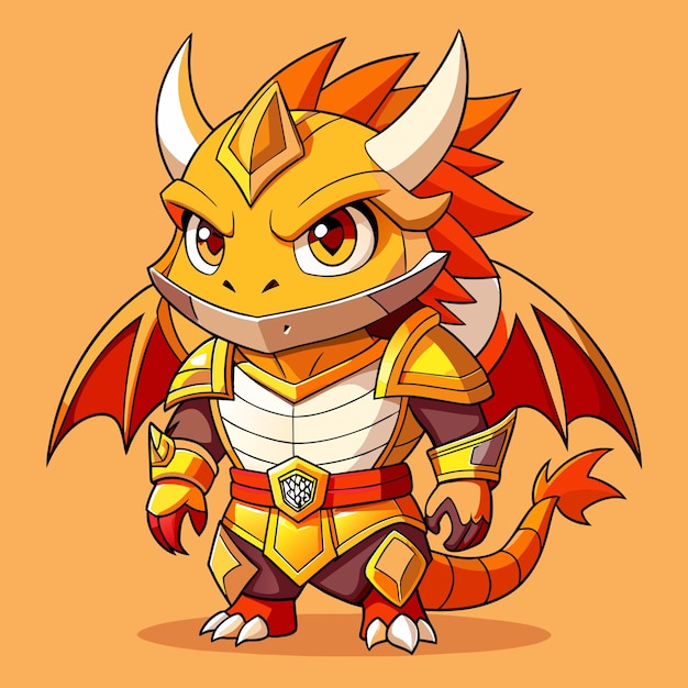 Vetor dragon angry cute style big eye full human (estilo do dragão irritado, olho grande e humano)