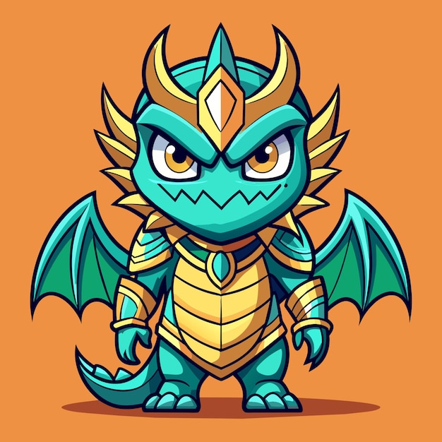 Vetor dragon angry cute style big eye full human (estilo do dragão irritado, olho grande e humano)