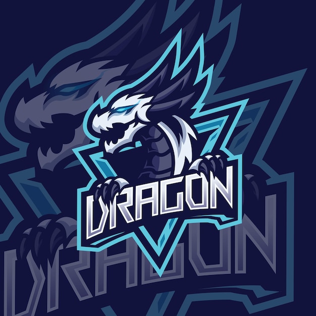 Dragon Head Esport Logo Vetor Premium