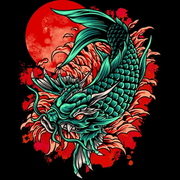 Dragon koi fish japão