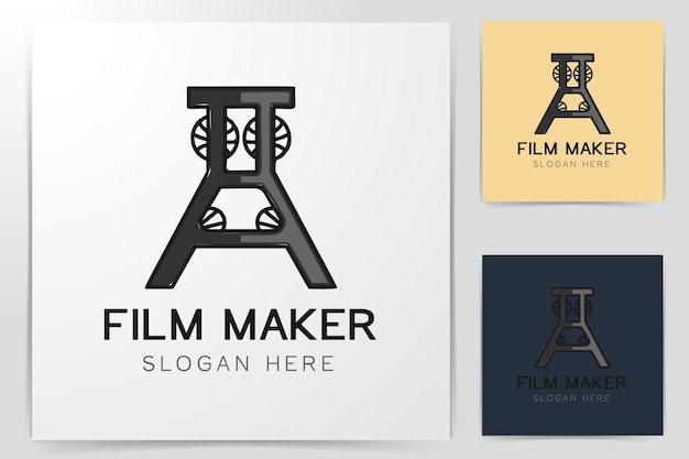 Draper desdobrável na bancada de trabalho do cinema inspiração para o design do logotipo