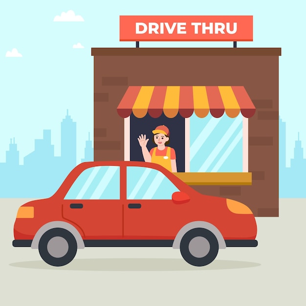 Drive thru ilustrado