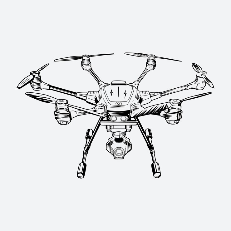 Drone com vetor de câmera