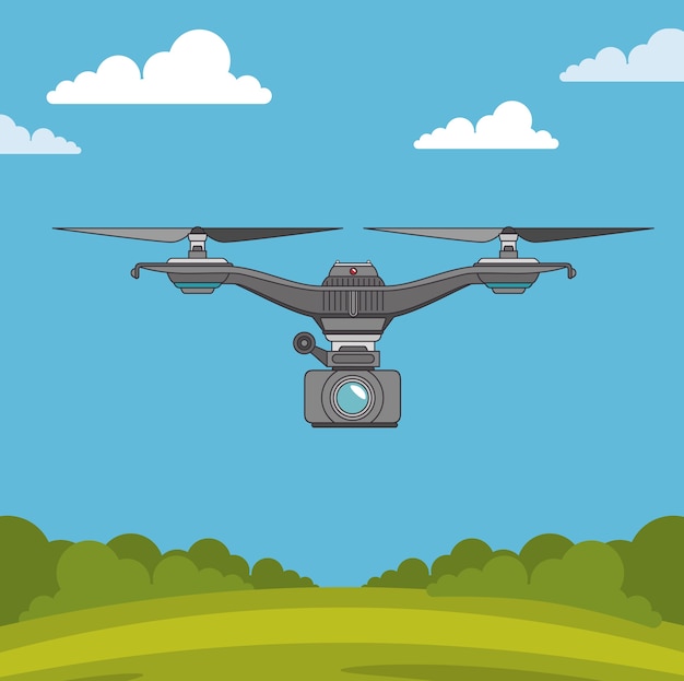 Vetor drone e expresso design de entrega
