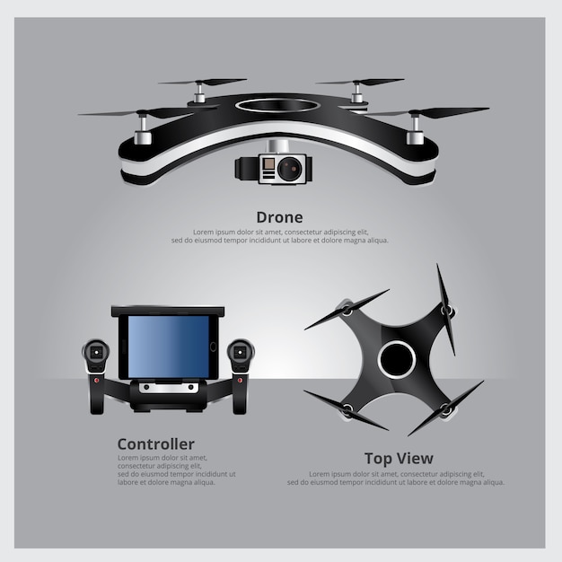 Drone front and top view