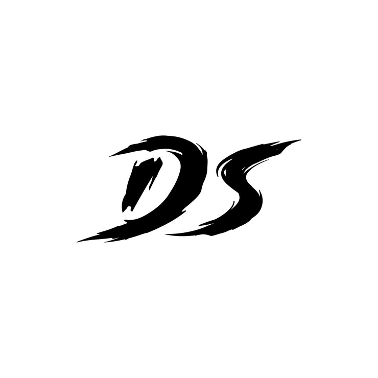 Vetor ds monograma logotipo design letra texto nome símbolo logotipo monocromático alfabeto caractere logotipo simples