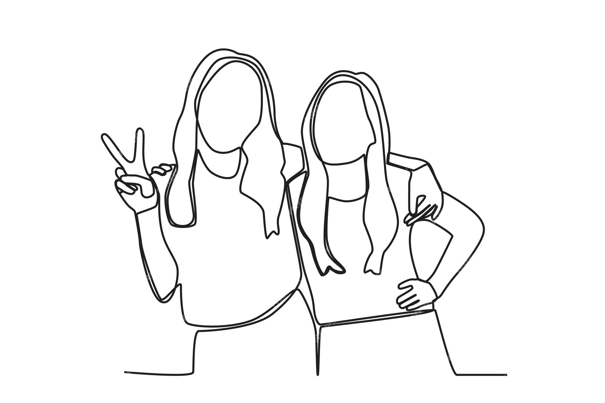 Desenhos melhores amigas facil