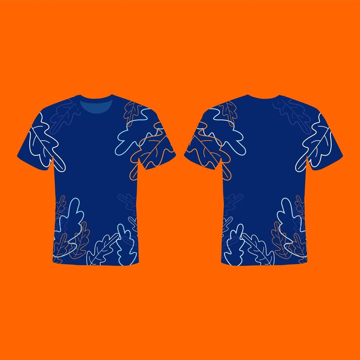 Vetor duas camisas azuis com flores sobre elas que dizem amor